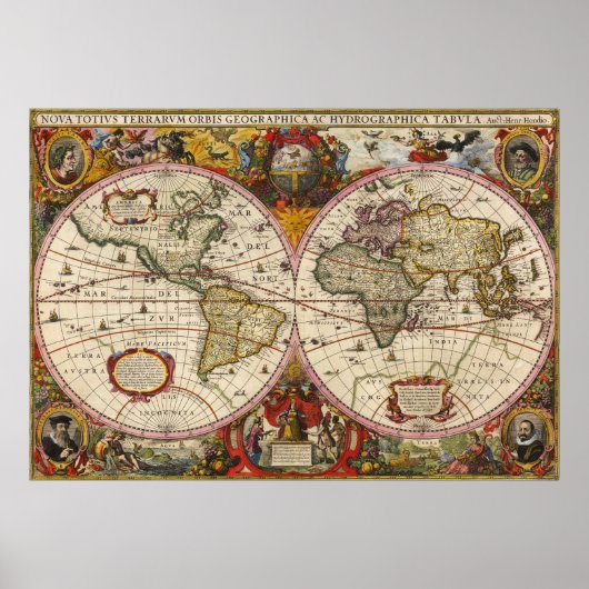 Poster Carte du monde 1630 (Devant)