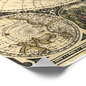 Poster Carte du monde 1660 par Frederick de Wit (Coin)