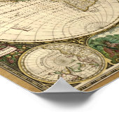 Poster Carte du monde 1660 par Frederick de Wit (Coin)