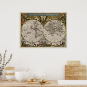 Poster Carte du monde 1664 (Cuisine)