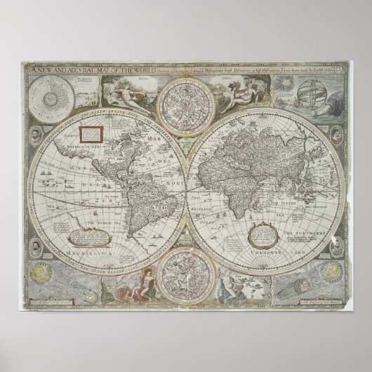 Poster Carte du monde | 1676 (Devant)