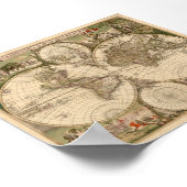 Poster Carte du monde 1689 (Coin)