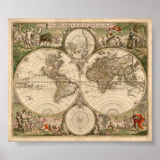Poster Carte du monde 1689 (Devant)