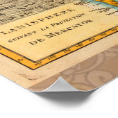 Poster Carte du monde 1700s Antique Continents (Coin)