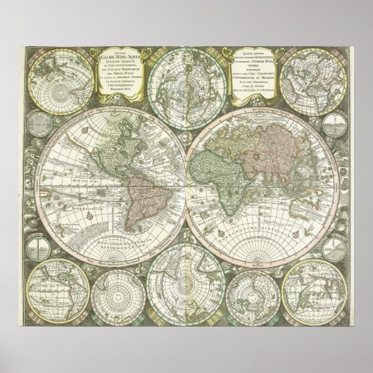 Poster Carte du monde | 1744 (Devant)