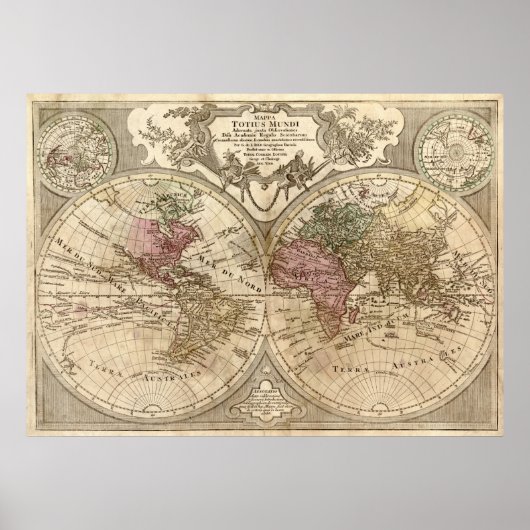 Poster Carte du monde 1775 (Devant)
