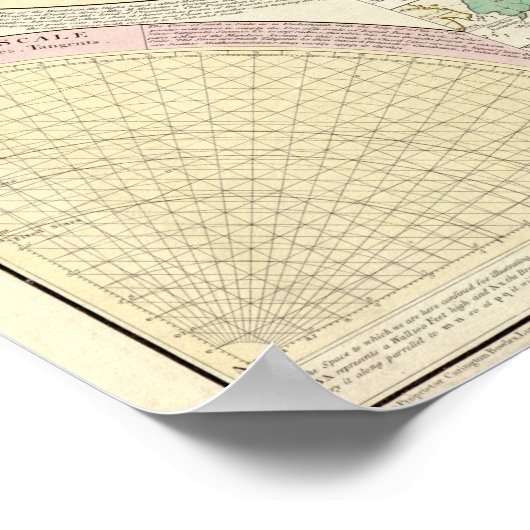 Poster Carte du monde 1780 (Coin)