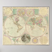 Poster Carte du monde 1780 (Devant)