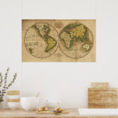 Poster Carte du monde 1795 (Cuisine)