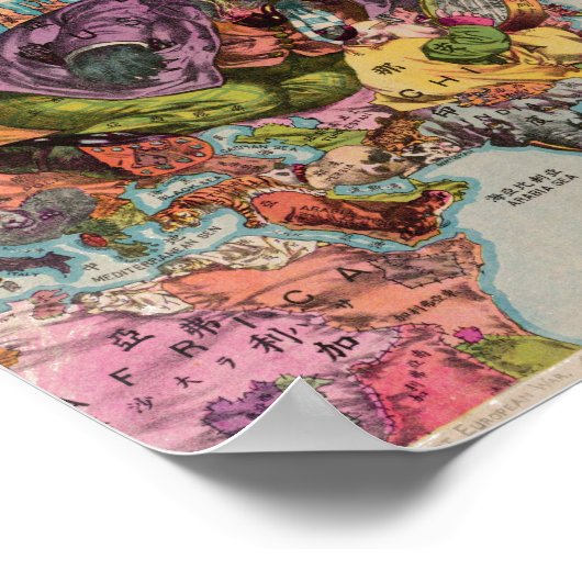 Poster Carte du monde 1900 (Coin)