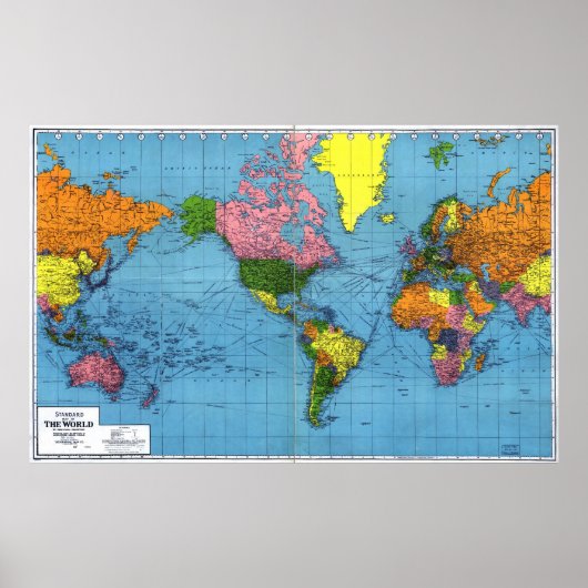 Poster Carte du monde 1942 (Devant)