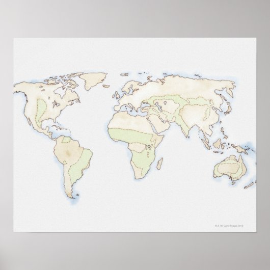 Poster Carte du monde 2 illustrée (Devant)