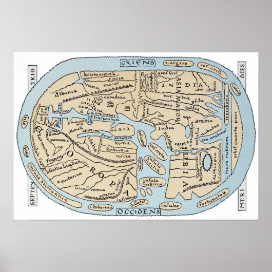 POSTER CARTE DU MONDE 2E SIÈCLE (Devant)