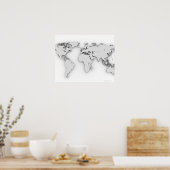 Poster Carte du monde 3D, image générée par ordinateur (Cuisine)