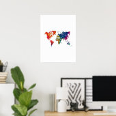 Poster Carte du monde à l'aquarelle (Bureau à domicile)