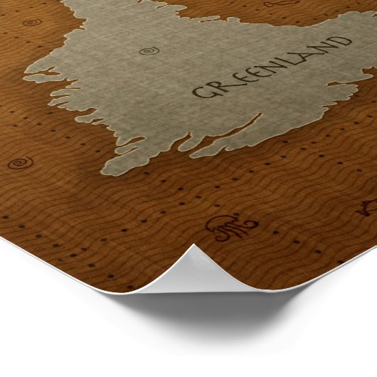 Poster Carte du monde - À l'envers (Coin)