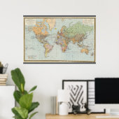 Poster Carte du monde allemande (1899) (Bureau à domicile)