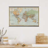 Poster Carte du monde allemande (1899) (Cuisine)