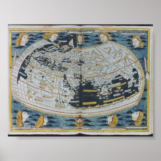 Poster Carte du monde antique 1482 (Devant)
