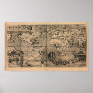 Poster Carte du monde antique 1581 par Nicola van Sype