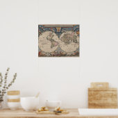 Poster Carte du monde antique : Art de la cartographie hi (Cuisine)