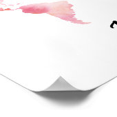 Poster Carte du monde aquarelle avec des coeurs amovibles (Coin)