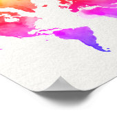 Poster Carte du monde aquarelle Rainbow (Coin)