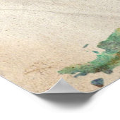 Poster Carte du monde Aquarelle urbaine (Coin)