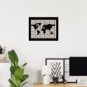 Poster carte du monde avec motif (Bureau à domicile)