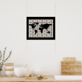 Poster carte du monde avec motif (Cuisine)