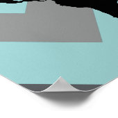 Poster carte du monde avec rayures de chevron (Coin)
