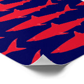 Poster carte du monde avec requins (Coin)