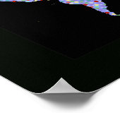 Poster Carte du monde bleu et points de couleur (Coin)