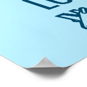 Poster Carte du monde bleu Motivational Life Typographie (Coin)