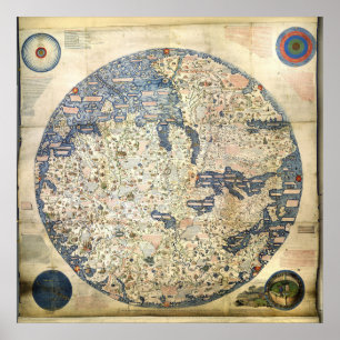 Poster Carte du monde Carte du monde Moine vénitien Fra M