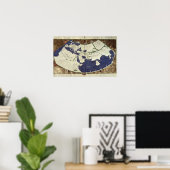 Poster Carte du monde connu, de 'Geographia' (Bureau à domicile)