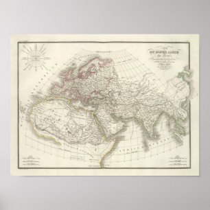 Poster Carte du Monde connu des anciens