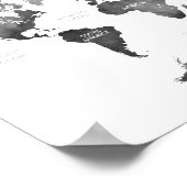 Poster Carte du monde Continents & Océans à l'aquarelle n (Coin)