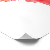 Poster Carte du monde d'aquarelle de couleur chaude (Coin)