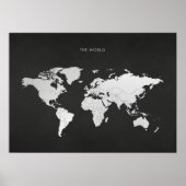 Poster Carte du monde d'argent (Devant)
