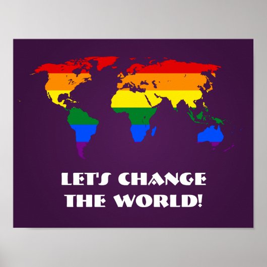 Poster Carte du monde de la fierté arc-en-ciel LGBT (Devant)
