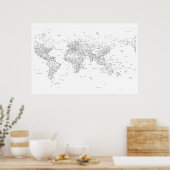 Poster Carte du monde de la typographie (Cuisine)