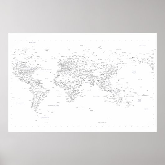 Poster Carte du monde de la typographie (Devant)