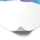 Poster Carte du monde de l'aquarelle couleur cool (Coin)