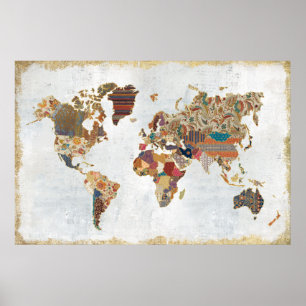 Poster Carte du monde de motif