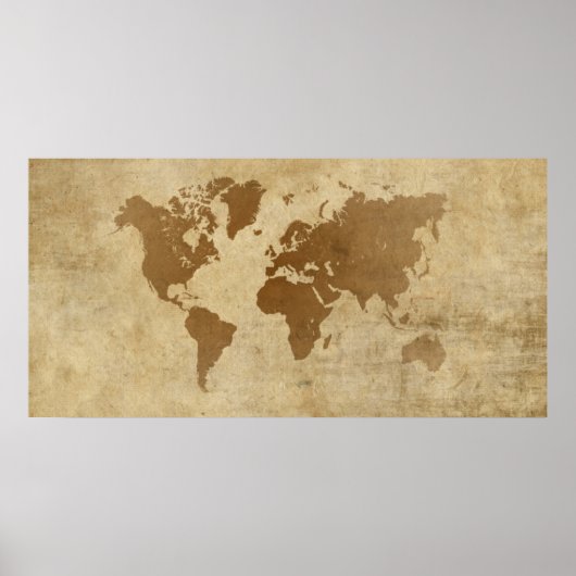 Poster Carte du monde de parachutisme défraîchi (Devant)