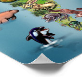 Poster Carte du monde des animaux (Coin)