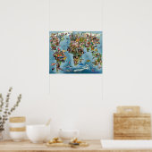 Poster Carte du monde des loisirs (Cuisine)