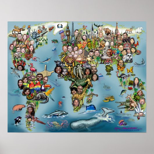 Poster Carte du monde des loisirs (Devant)