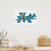 Poster Carte du monde Dymaxion ou projection de la carte  (Cuisine)